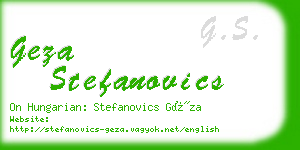 geza stefanovics business card